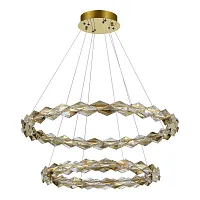 Люстра подвесная ЛЕД Диаманта (Diamanta) SL6009.203.02 ST-Luce янтарная прозрачная на 1 лампу, основание хром в стиле современный кольца Люстра подвесная ЛЕД Диаманта (Diamanta) SL6009.203.02 ST-Luce янтарная прозрачная на 1 лампу, основание хром в стиле современный кольца